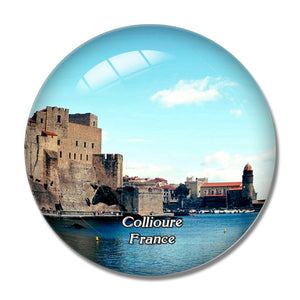 Collioure France Chateau Royale 3D Fridge Magnet Crystal Glass