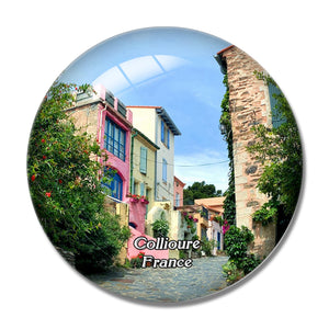 Collioure France Quartier du Moure 3D Fridge Magnet Crystal Glass