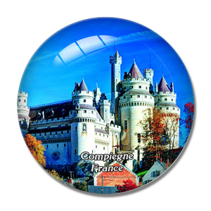 Compiegne France Foret de Compiegne 3D Fridge Magnet Crystal Glass