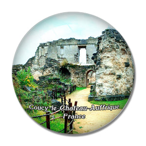 Coucy-le-Chateau-Auffrique France Chateau of Coucy 3D Fridge Magnet Crystal Glass