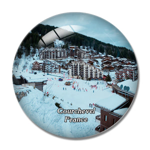 Courchevel France La Tania Ski Area 3D Fridge Magnet Crystal Glass