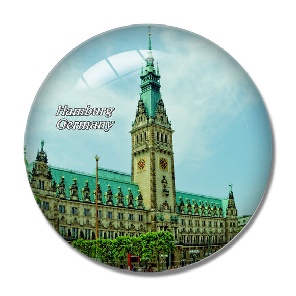 Germany  Hall Hamburg 3D Fridge Magnet Crystal Glass