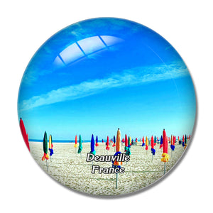 Deauville France Beach 3D Fridge Magnet Crystal Glass