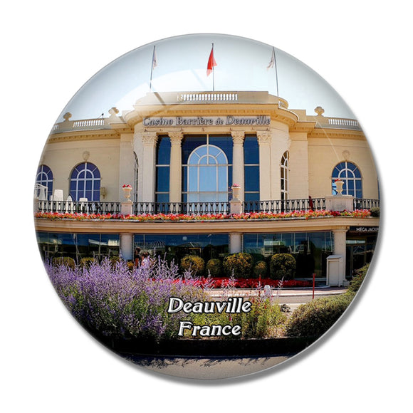 Deauville France Casino Barriere 3D Fridge Magnet Crystal Glass