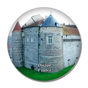 Dieppe France Chateau-Musee 3D Fridge Magnet Crystal Glass