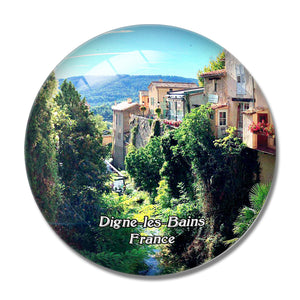 Digne-les-Bains France Centre Ville 3D Fridge Magnet Crystal Glass