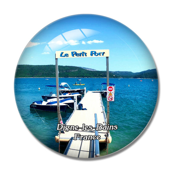 Digne-les-Bains France Le Petit Port 3D Fridge Magnet Crystal Glass