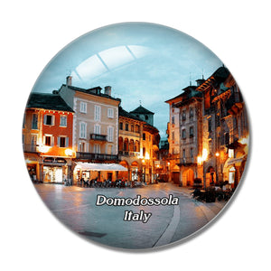 Domodossola Italy Piazza del Mercato 3D Fridge Magnet Crystal Glass