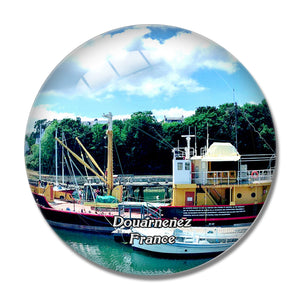 Douarnenez France Port Museum 3D Fridge Magnet Crystal Glass