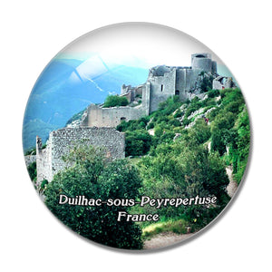 Duilhac-sous-Peyrepertuse France Chateau 3D Fridge Magnet Crystal Glass