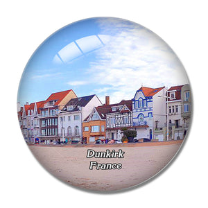 Dunkirk France Plage de Malo-les-Bains 3D Fridge Magnet Crystal Glass