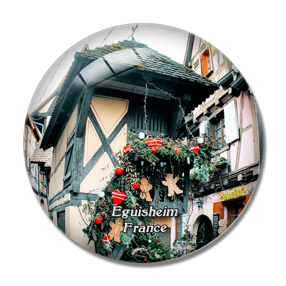 Eguisheim France Vieille ville 3D Fridge Magnet Crystal Glass