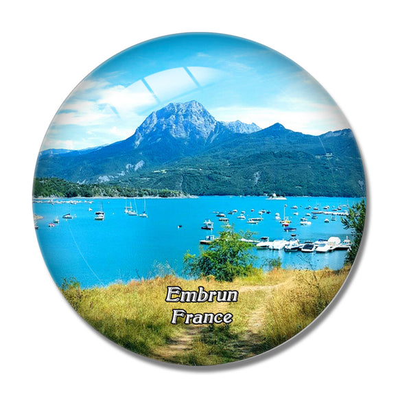 Embrun France Plan d'Eau d'Embrun 3D Fridge Magnet Crystal Glass