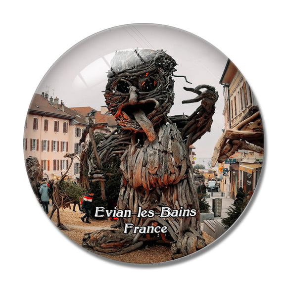 Evian-les-Bains France Le Fabuleux Village des Flottins 3D Fridge Magnet Crystal Glass