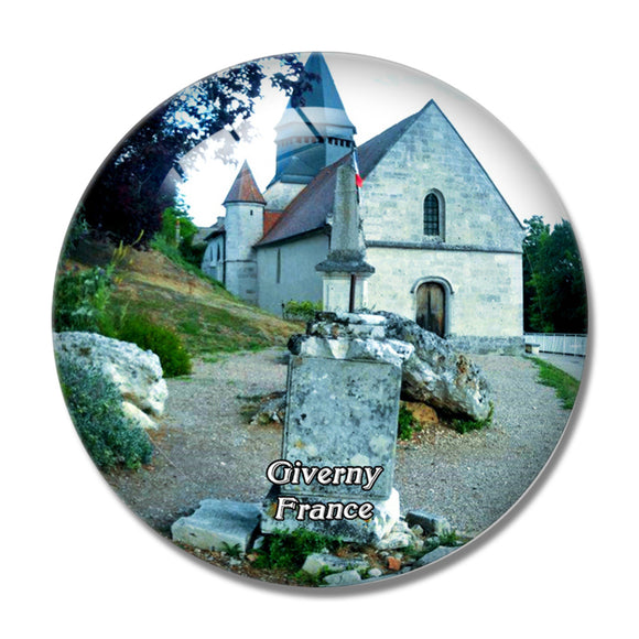 Giverny France  Eglise Sainte-Radegonde de Giverny 3D Fridge Magnet Crystal Glass