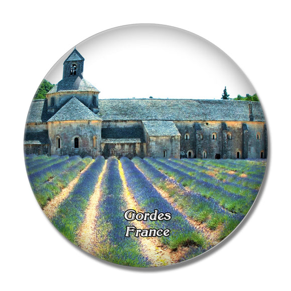 Gordes France Abbaye Notre-Dame de Senanque 3D Fridge Magnet Crystal Glass