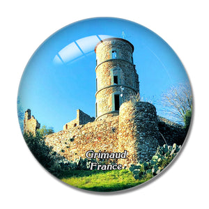 Grimaud France Chateau 3D Fridge Magnet Crystal Glass