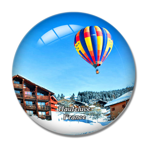 Hauteluce France Station de Ski les Saisies 3D Fridge Magnet Crystal Glass