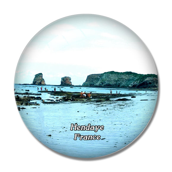 Hendaye France Beach 3D Fridge Magnet Crystal Glass