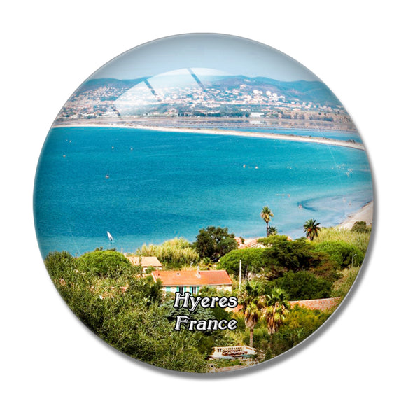 Hyeres France Presqu'ile de Giens 3D Fridge Magnet Crystal Glass