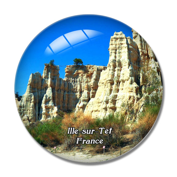 Ille-sur-Tet France Orgues 3D Fridge Magnet Crystal Glass