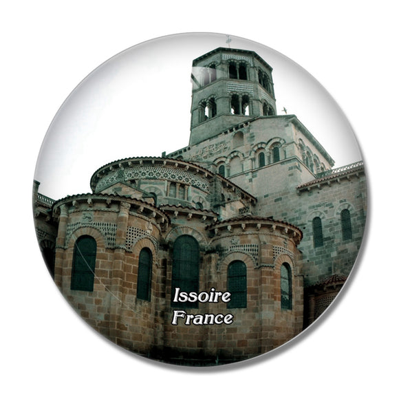 Issoire France L'Abbatiale Saint-Austremoine 3D Fridge Magnet Crystal Glass