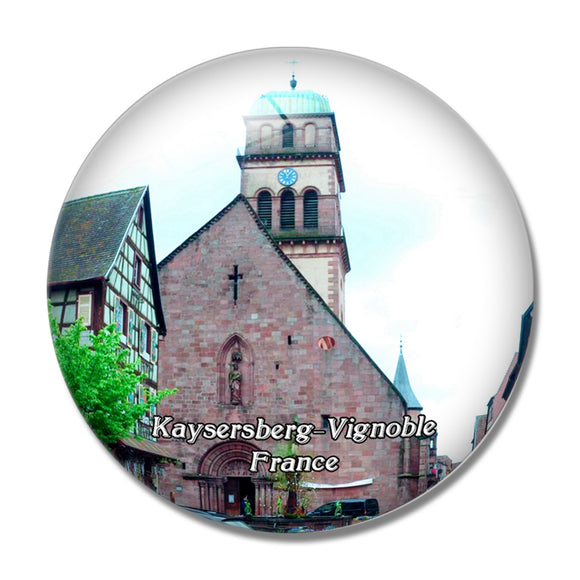 Kaysersberg-Vignoble France Eglise De l'Invention De La Sainte-Croix 3D Fridge Magnet Crystal Glass