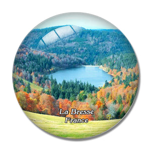 La Bresse France Route des Cretes 3D Fridge Magnet Crystal Glass