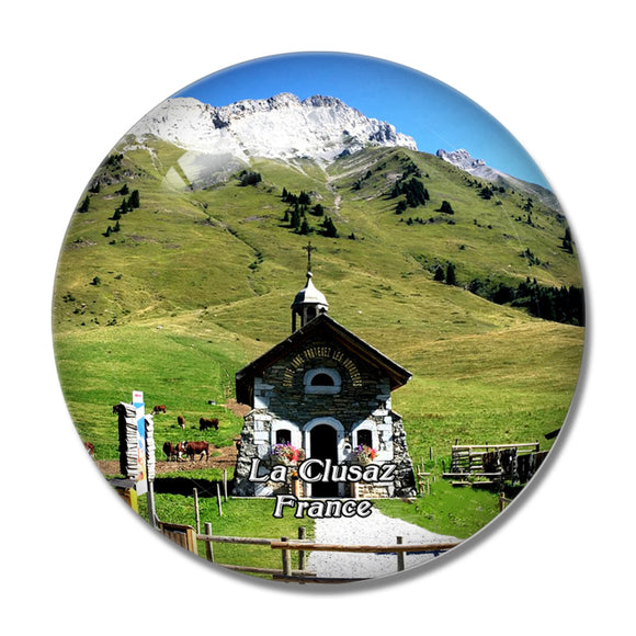 La Clusaz France Col des Aravis 3D Fridge Magnet Crystal Glass