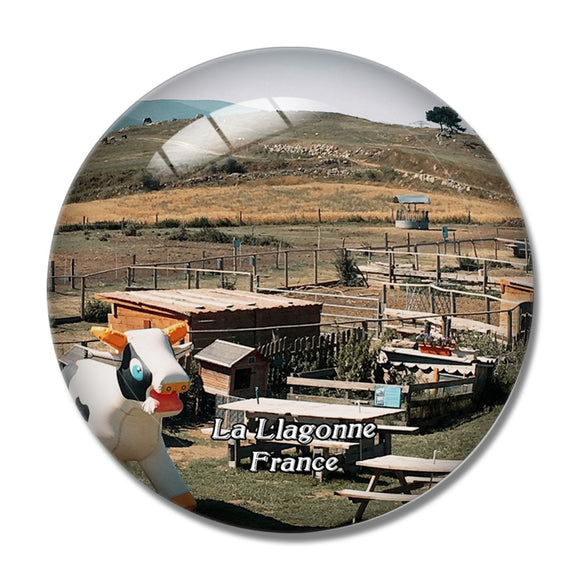 La Llagonne France La Ferme du Rialet 3D Fridge Magnet Crystal Glass