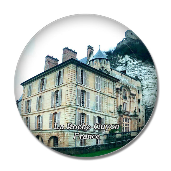 La Roche-Guyon France Chateau 3D Fridge Magnet Crystal Glass