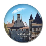 La Rochepot France Chateau 3D Fridge Magnet Crystal Glass