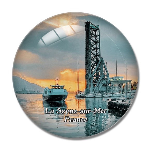 La Seyne-sur-Mer France Le Pont de la Seyne 3D Fridge Magnet Crystal Glass