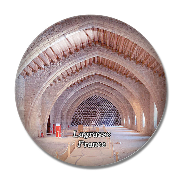 Lagrasse France Abbaye 3D Fridge Magnet Crystal Glass