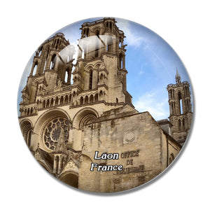 Laon France Cathedrale Notre-Dame 3D Fridge Magnet Crystal Glass