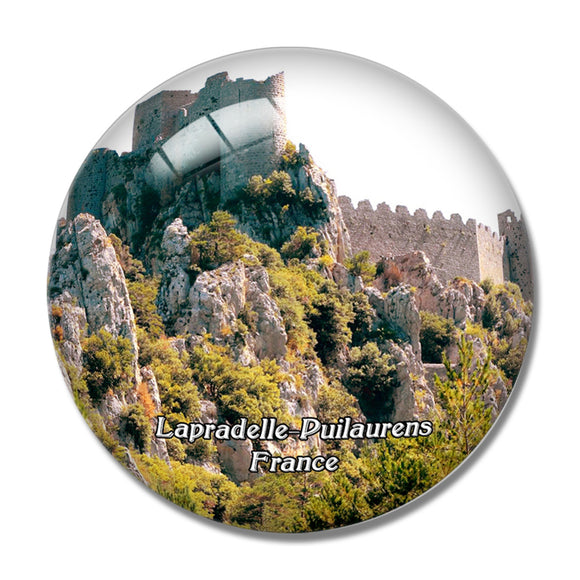 Lapradelle-Puilaurens France Chateau 3D Fridge Magnet Crystal Glass