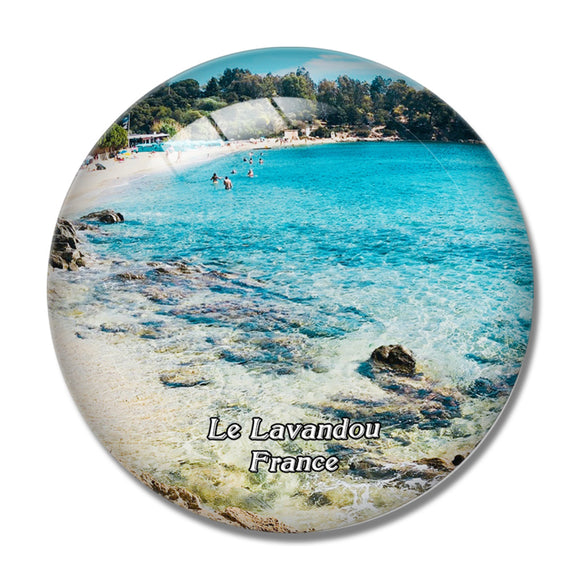 Le Lavandou France Plage de la Fossette 3D Fridge Magnet Crystal Glass