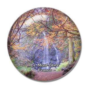 Le Mont-Dore France Cascade du Queureuilh et du Rossignolet 3D Fridge Magnet Crystal Glass