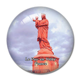 Le Puy-en-Velay France Statue de Notre Dame 3D Fridge Magnet Crystal Glass