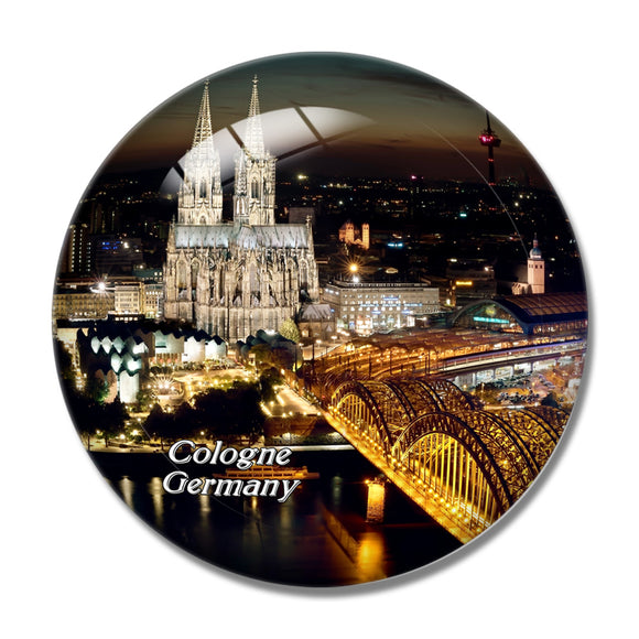 Germany Hohenzollern Bridge KolnTriangle Cologne 3D Fridge Magnet Crystal Glass