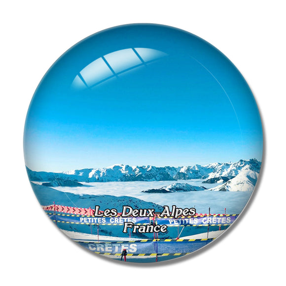 Les Deux-Alpes France Les 2 Alpes 3D Fridge Magnet Crystal Glass