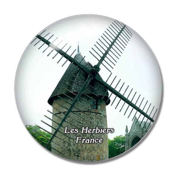 Les Herbiers France Le Mont Des Alouettes 3D Fridge Magnet Crystal Glass