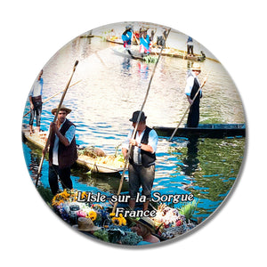 L'Isle-sur-la-Sorgue France Market 3D Fridge Magnet Crystal Glass