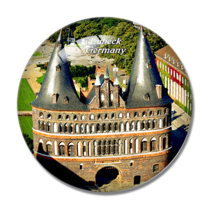 Germany Holstentor Lubeck 3D Fridge Magnet Crystal Glass