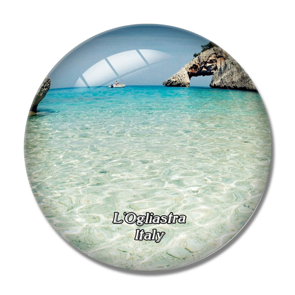 L'Ogliastra Italy Cala Goloritze 3D Fridge Magnet Crystal Glass