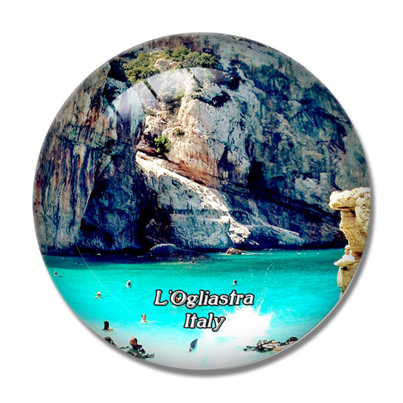 L'Ogliastra Italy Cala Mariolu 3D Fridge Magnet Crystal Glass