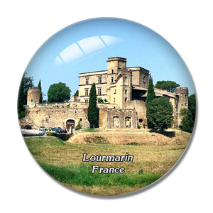 Lourmarin France Chateau 3D Fridge Magnet Crystal Glass