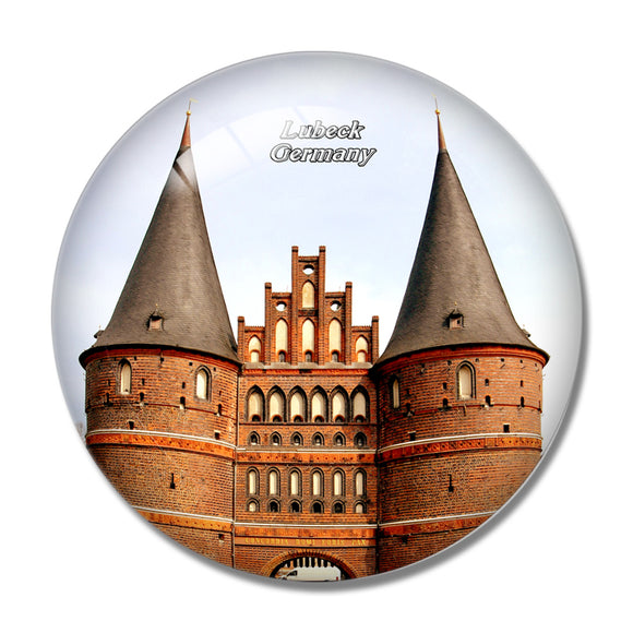 Germany Holstentor Lubeck 3D Fridge Magnet Crystal Glass