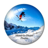 Macot-la-Plagne France Oxygene Ski School La Plagne 3D Fridge Magnet Crystal Glass