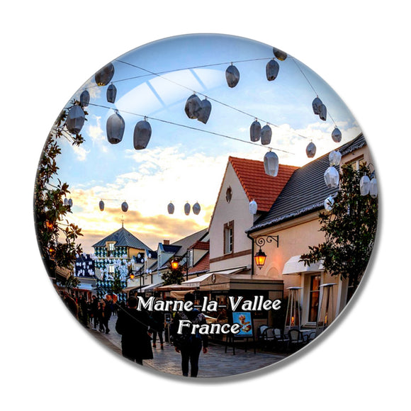 Marne-la-Vallee France La Vallee Village 3D Fridge Magnet Crystal Glass